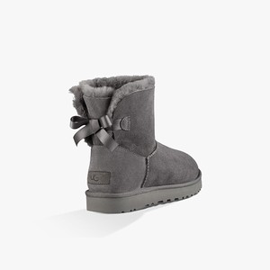 Ugg Mini Bailey Bow II Klassiska Stövlar Dam Grå (912063IJD)